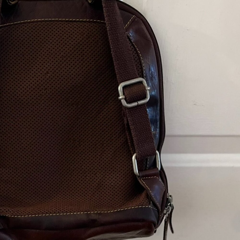 Jack Georges Dark BrownVoyager Leather Travel Convertible Backpack/Crossbody Bag - Picture 9 of 14